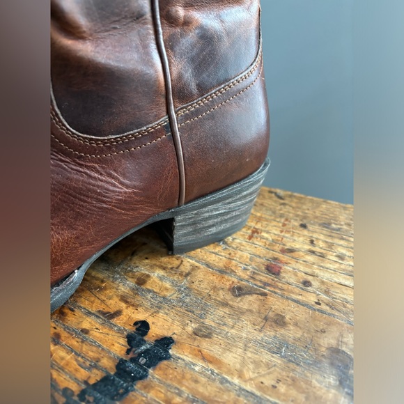 EUC ARIAT HACIENDA Equestrian Western Leather Brown Underlay Cowgirl Boots, 9 - Picture 11 of 16